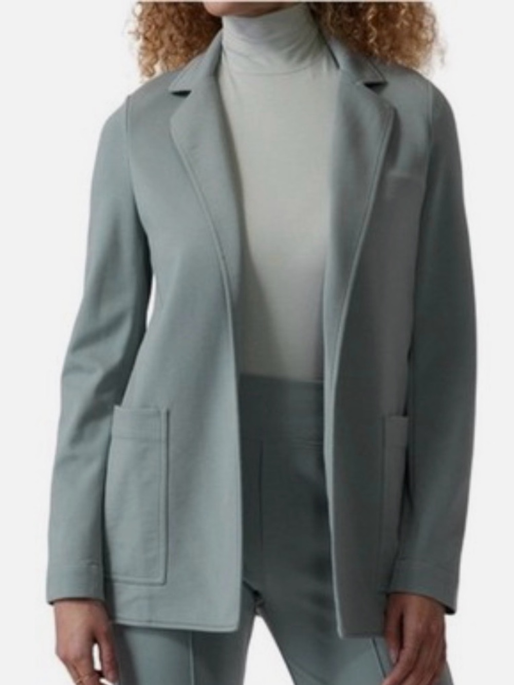 Athleta Women’s Eastbound Blazer Open Front Knit Jacket Size 22 Gray Green